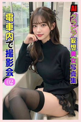 AIグラビア 妄想美女写真集　電車内で撮影会02